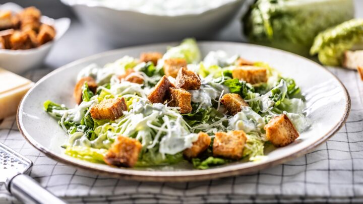 Healthy Chicken Caesar Salad (Light & Tasty but still delicious)