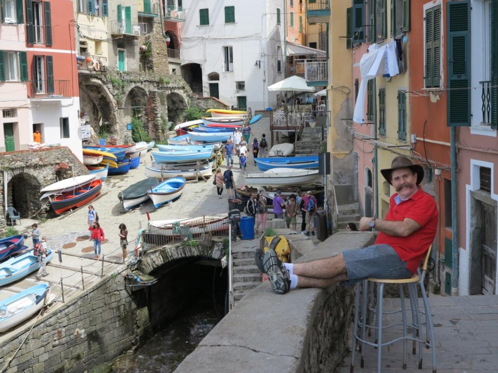 Euan, The Mo hard at work at Riomaggiore, Cinque Terre